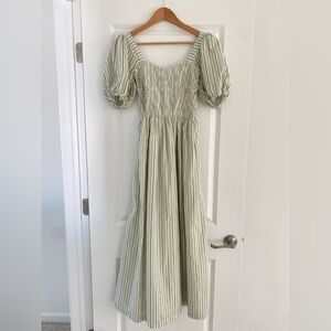 Abercrombie & Fitch Sage Striped Puff Dress